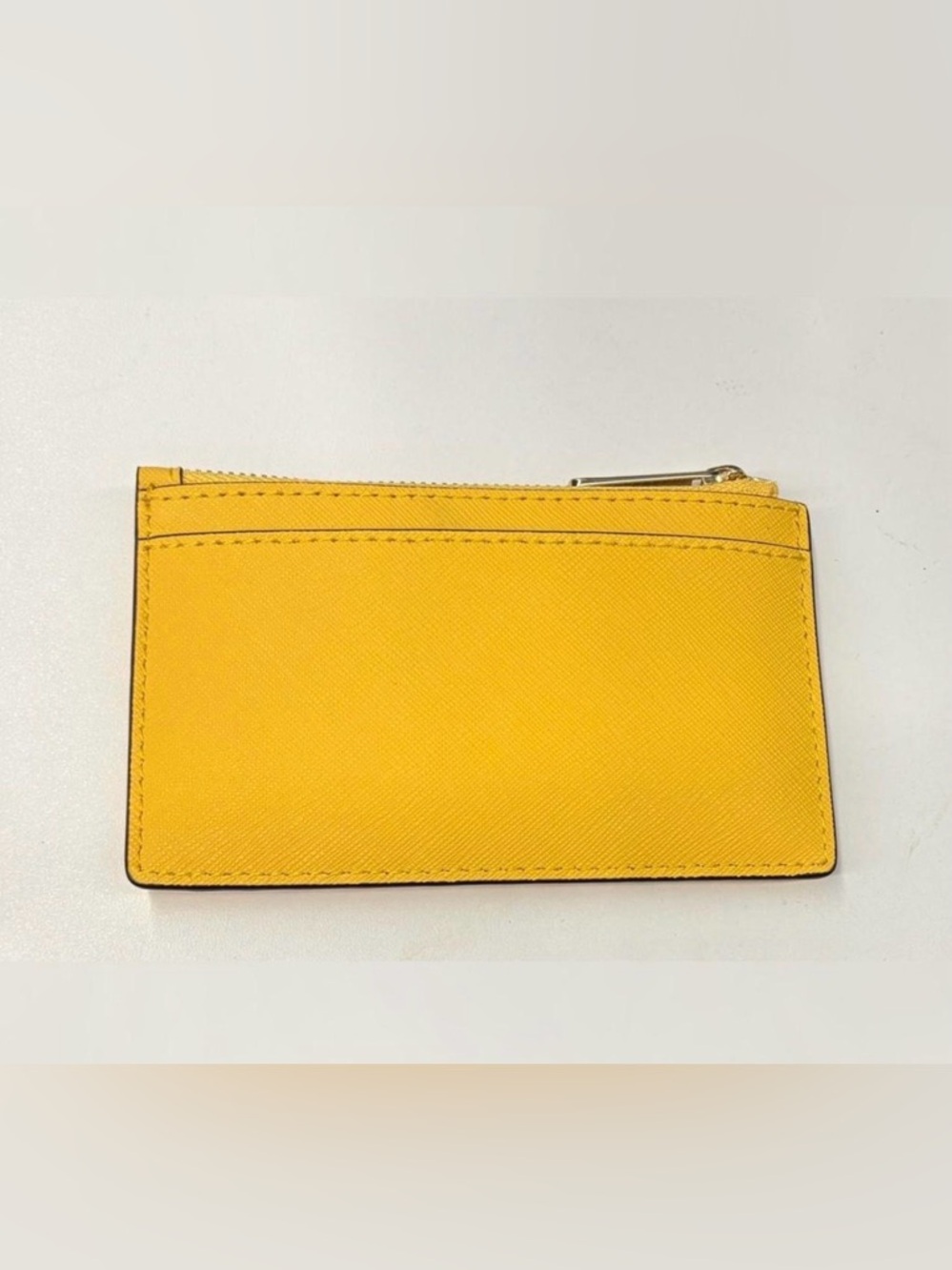 Michael Kors Yellow Saffiano Leather Zip Card Holder - Picture 2 of 3